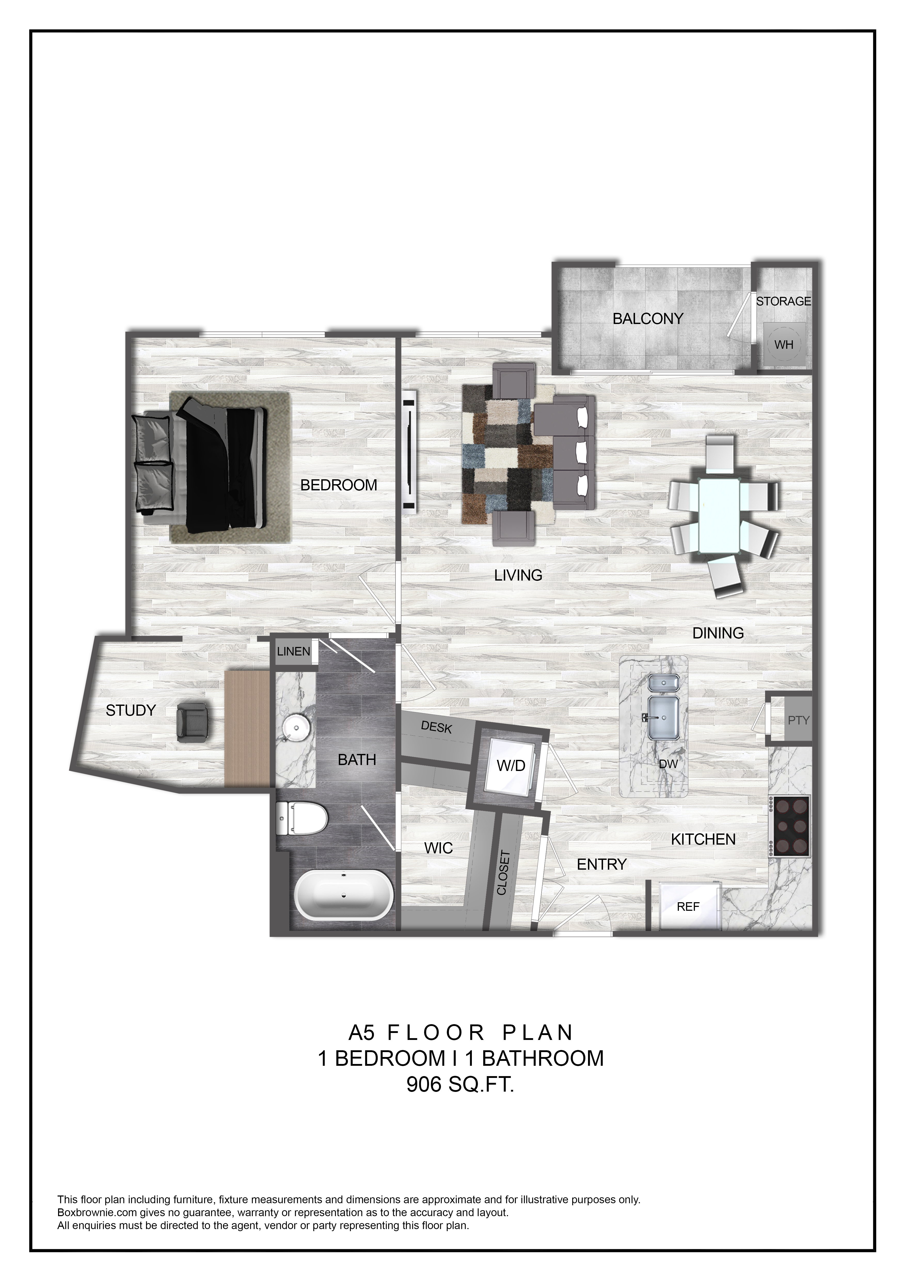 Floor plan layout diagram for A5