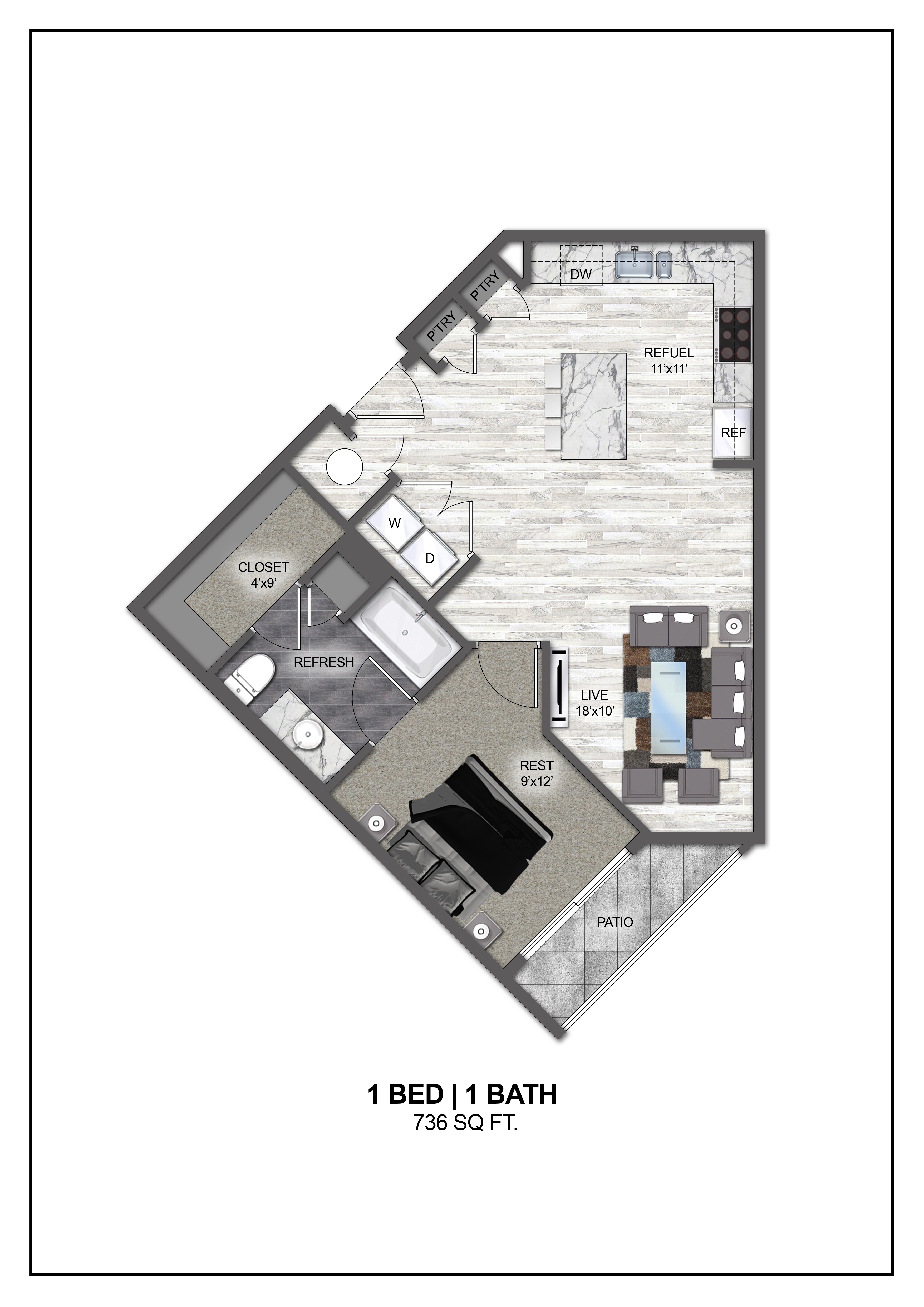 Floor plan layout diagram for A4