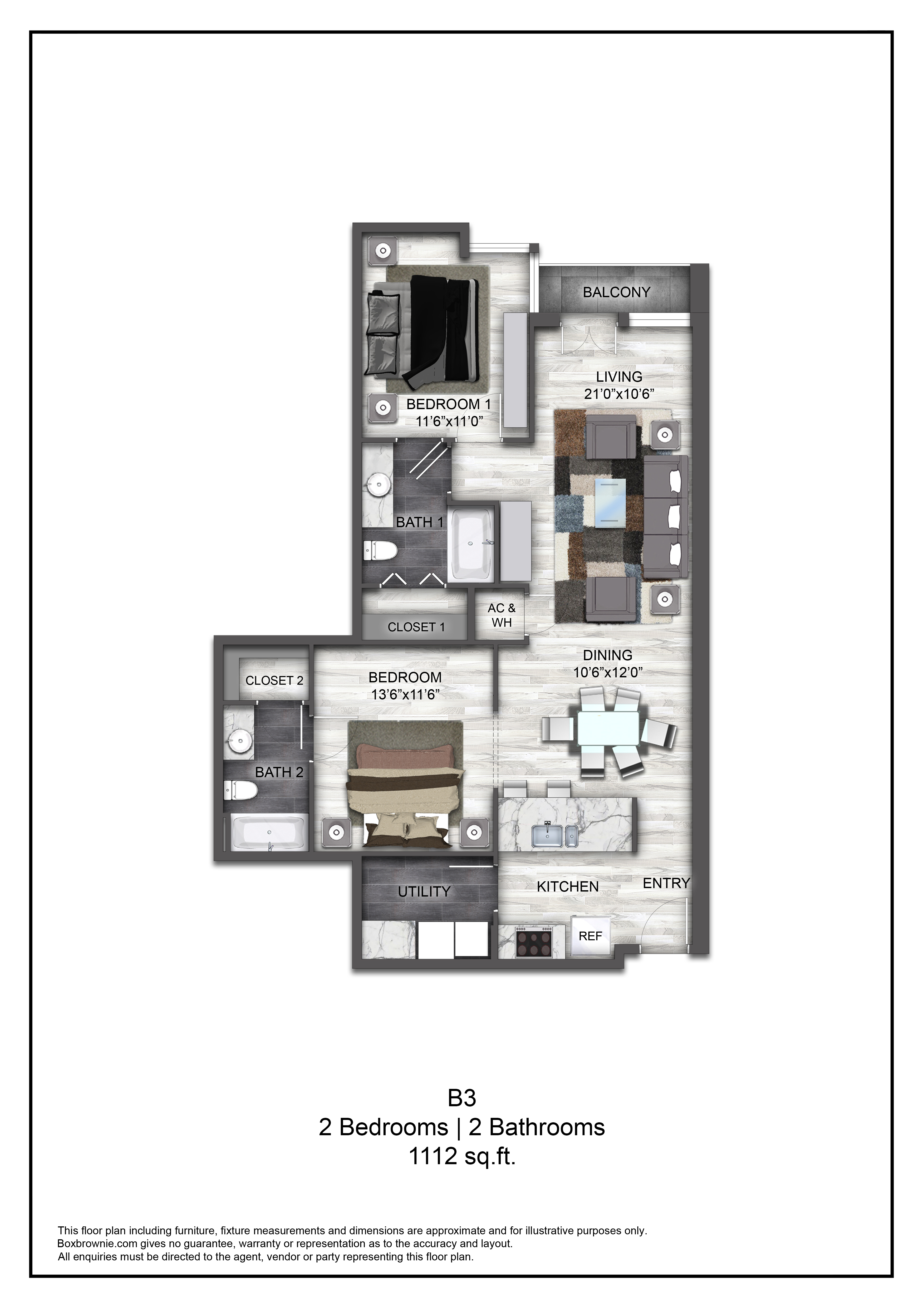 Floor plan layout diagram for B3