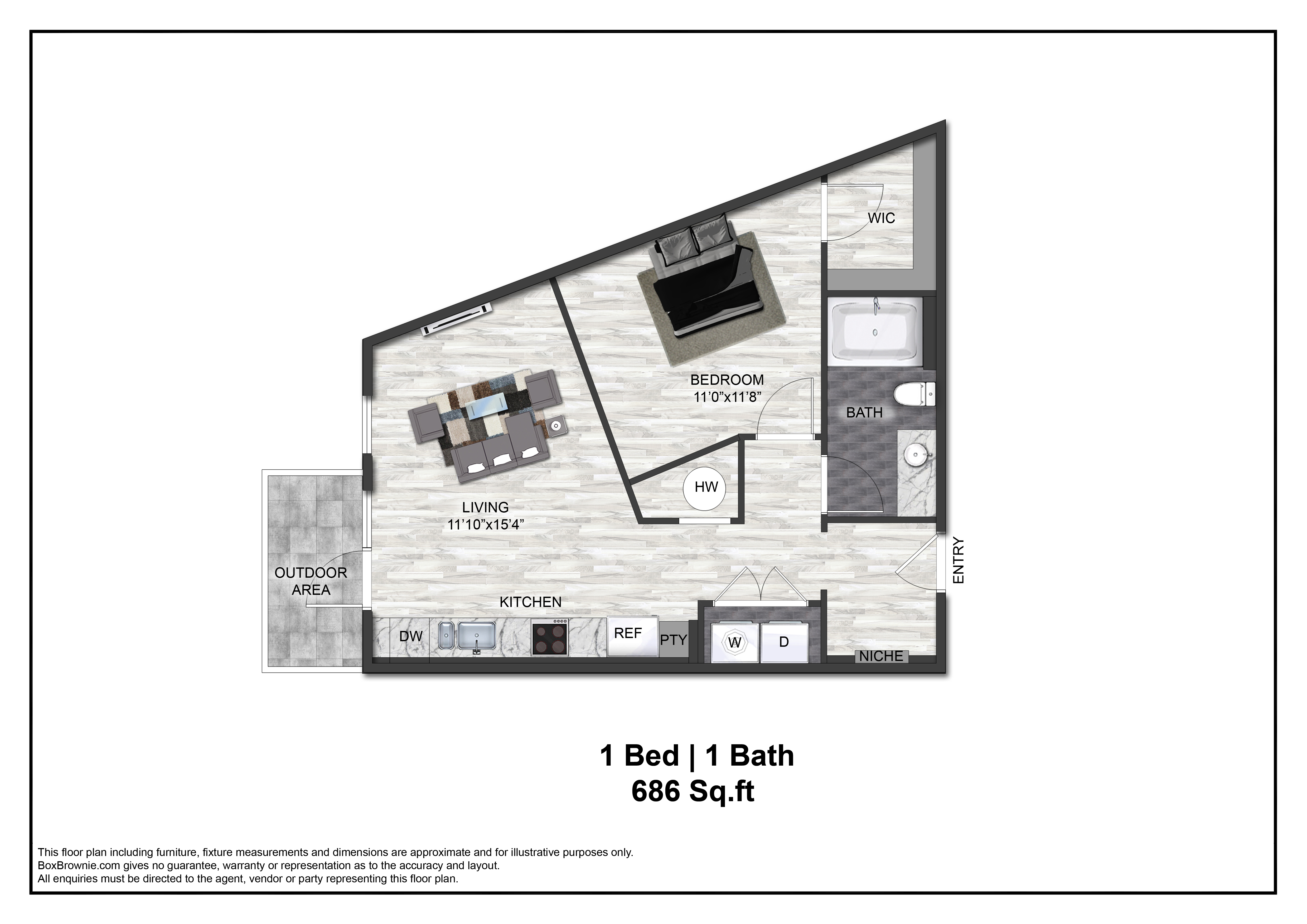 Floor plan layout diagram for A1