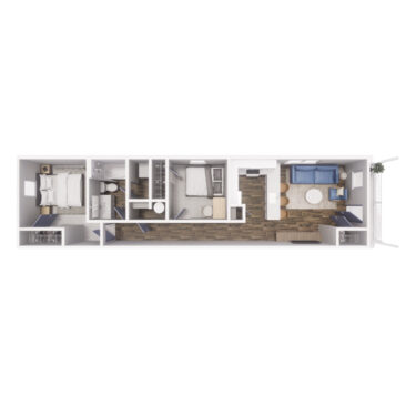 2 x 1- B1 772 SQ FT floorplan