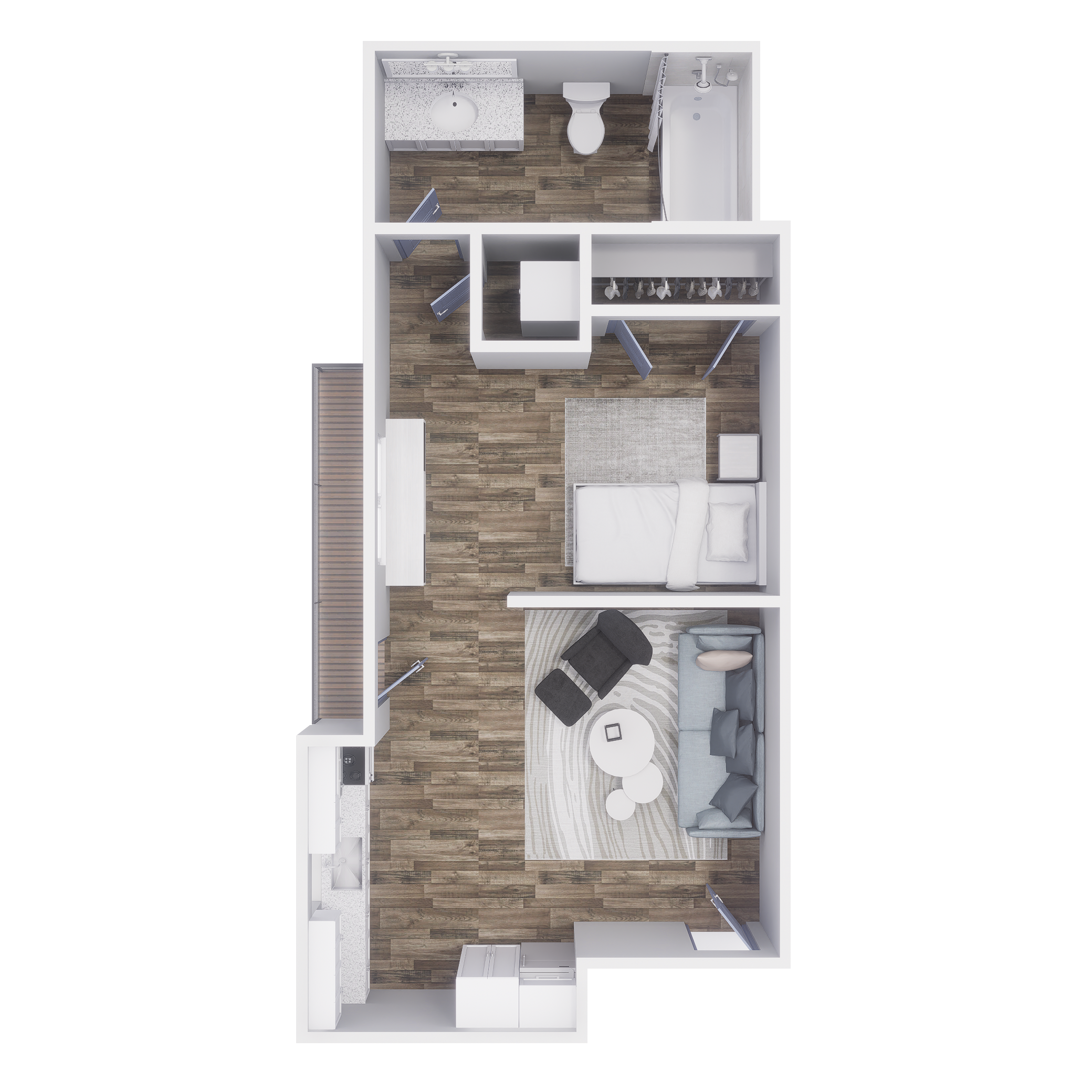 0x1 -414 sqft - S1 floorplan