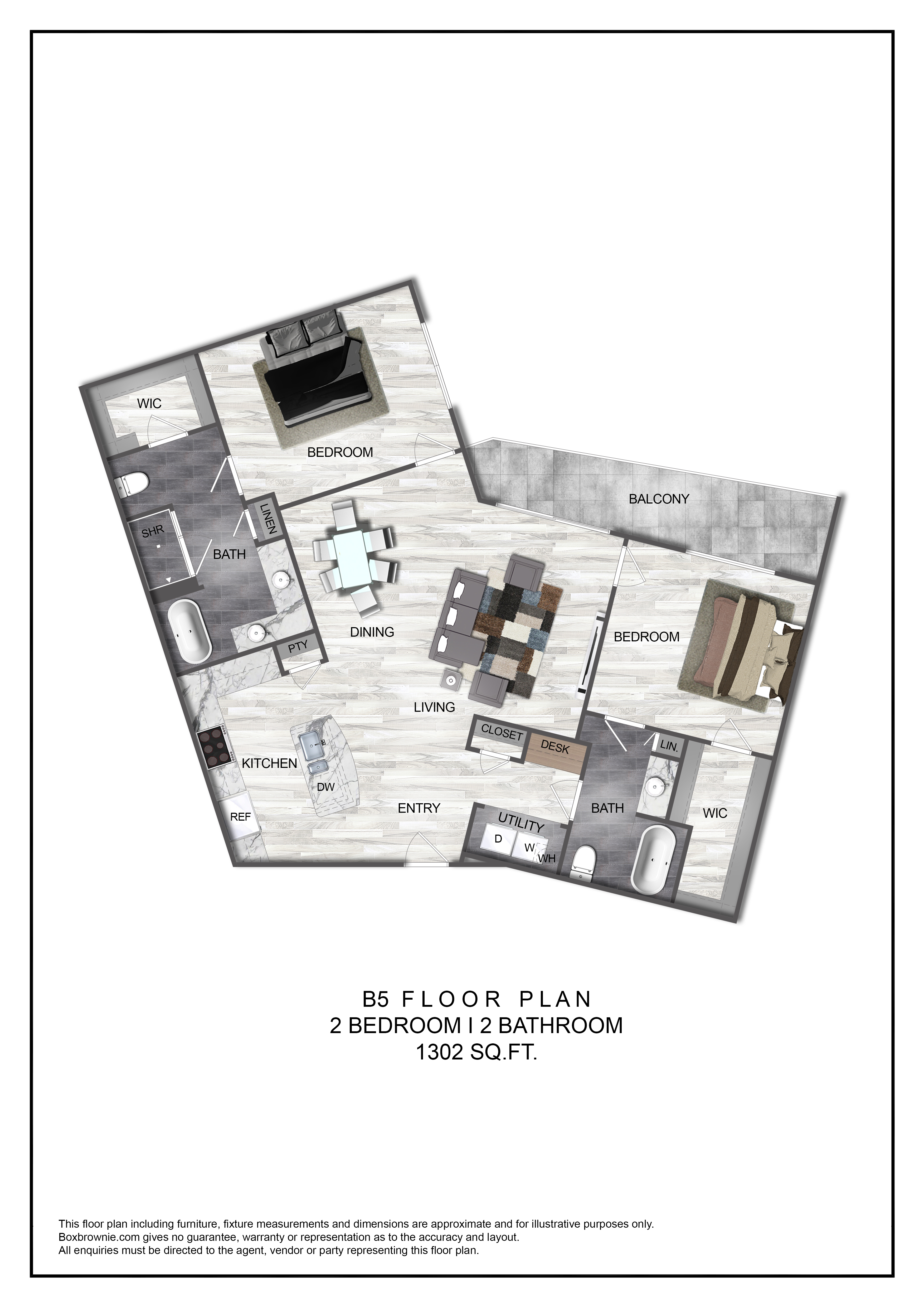 Floor plan layout diagram for B5