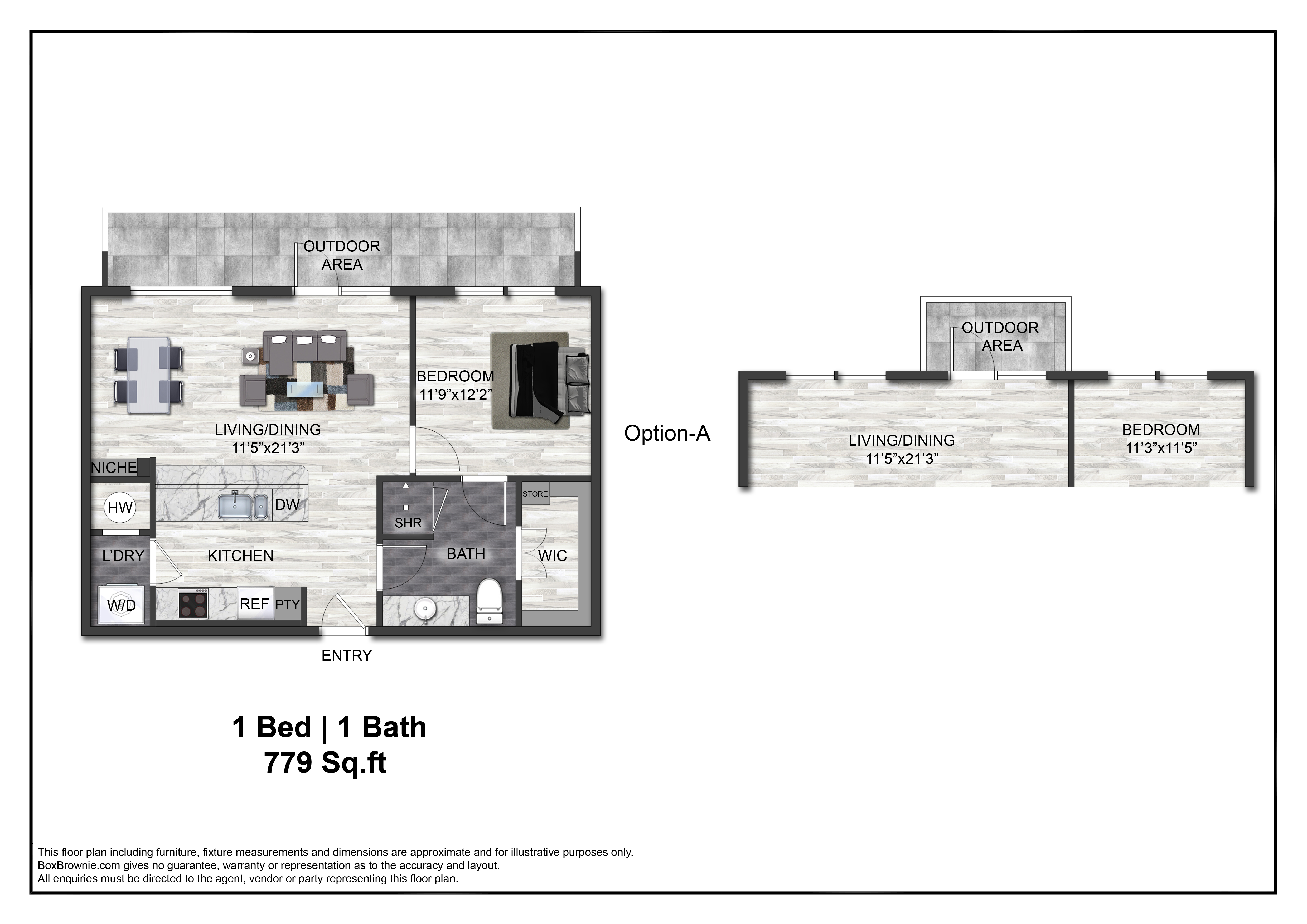 Floor plan layout diagram for A4