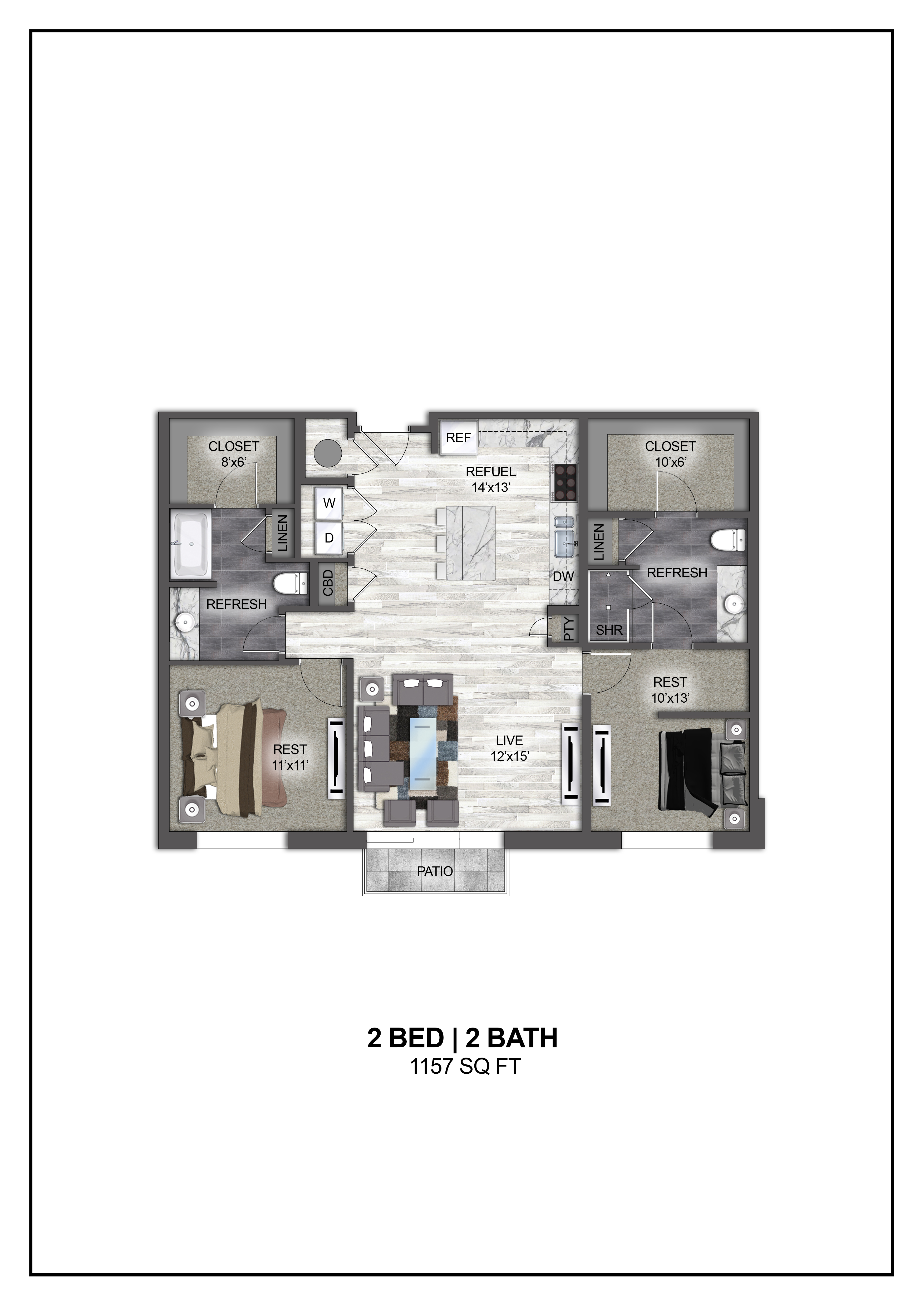 Floor plan layout diagram for B2