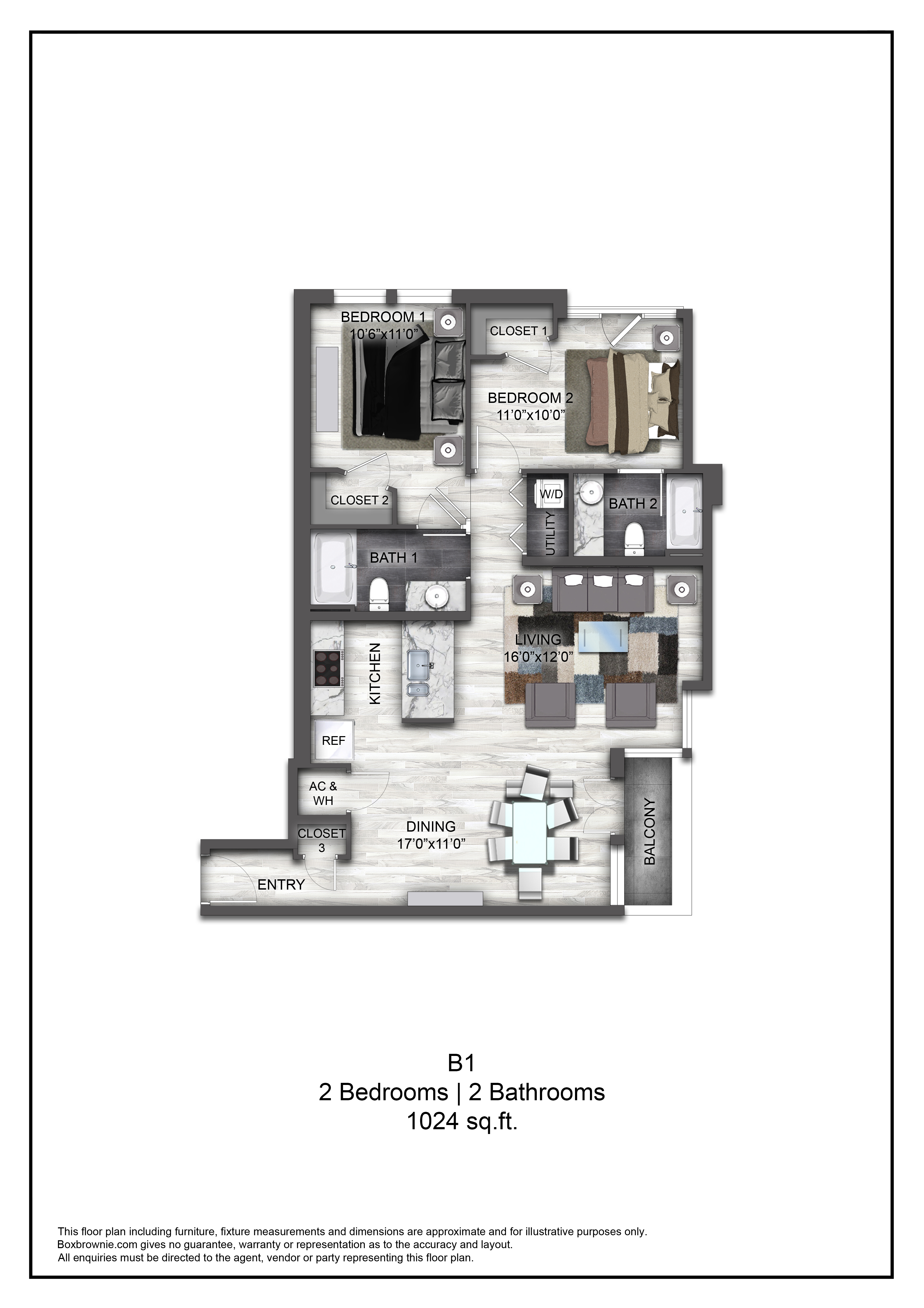 Floor plan layout diagram for B1