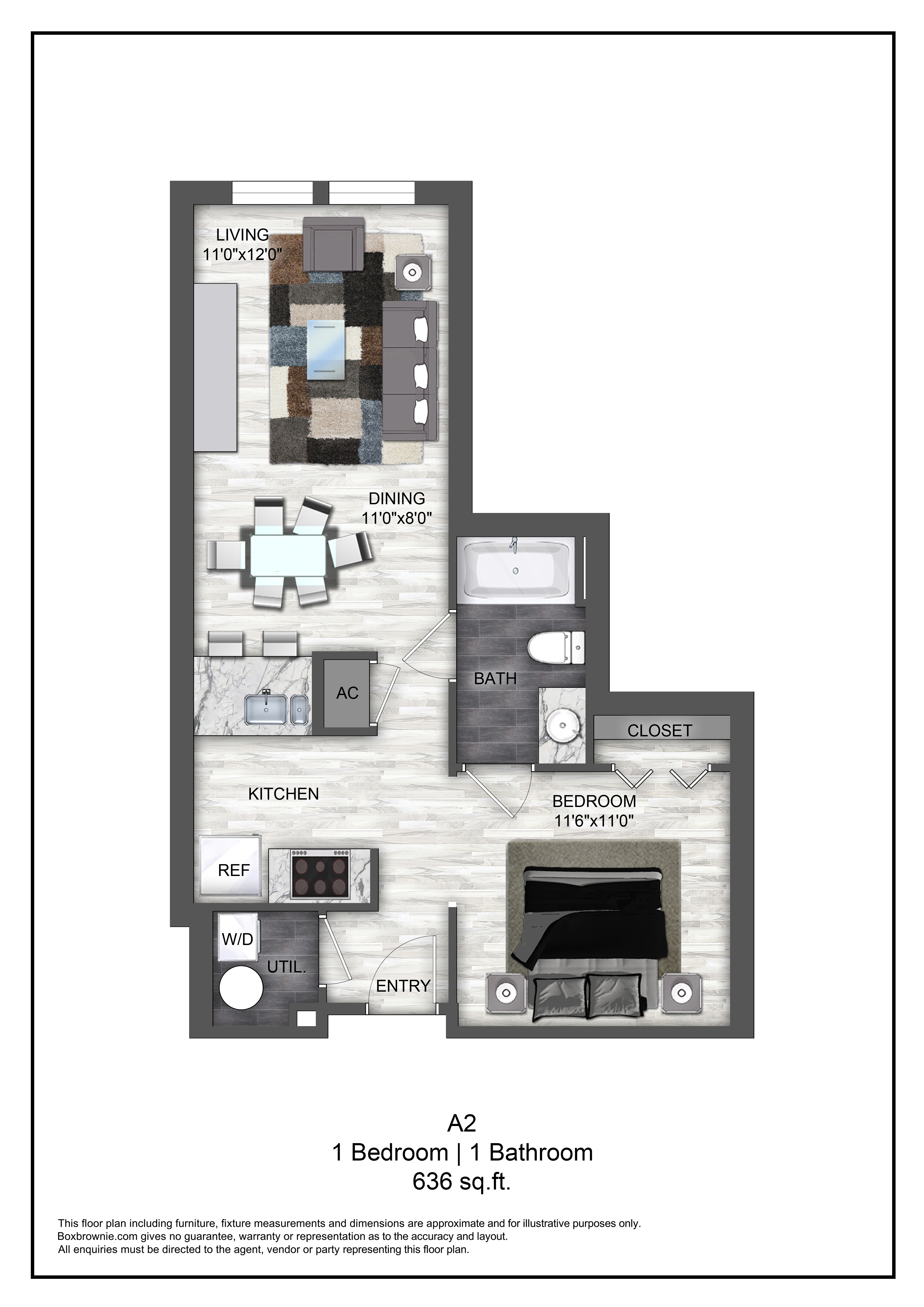 Floor plan layout diagram for A2