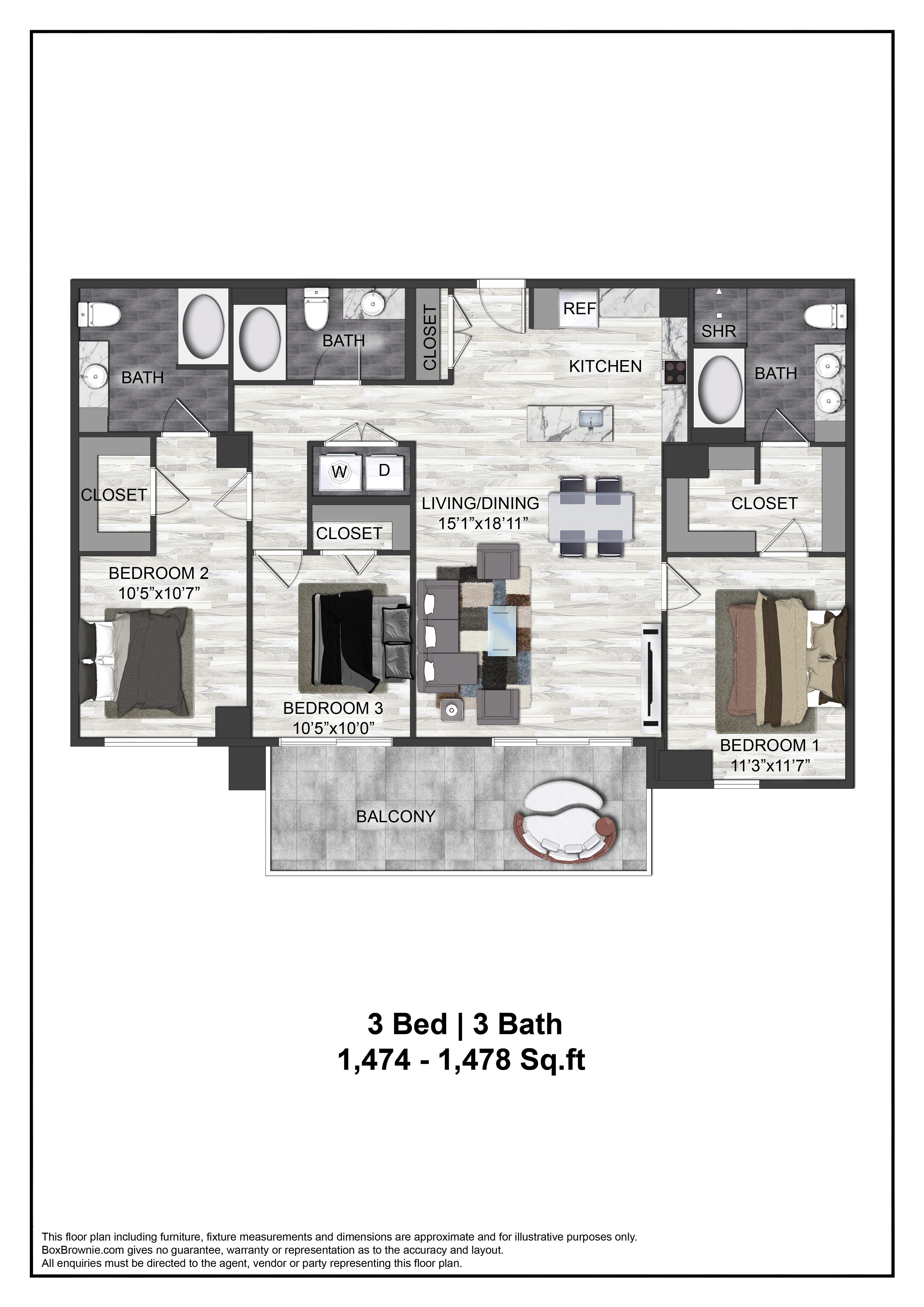 Floor plan layout diagram for C3